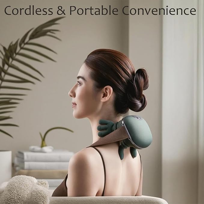 💆‍♂️🔥 USB Electric Massager with Heating & 6D Hand Simulation – Portable Rechargeable Massage Device for Neck, Shoulders, Back & Legs